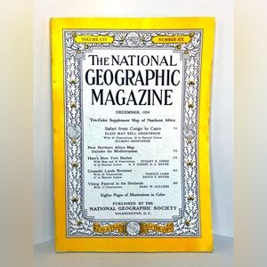 National Geographic Magazine - Yellow and Black Cover December 1954 Edition